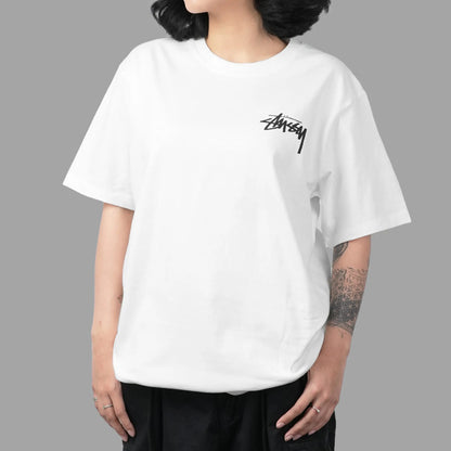 Stussy Fuzzy Dice White Tee