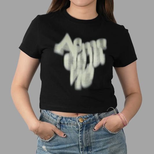 ADLV Blur Logo Crop Black Tee