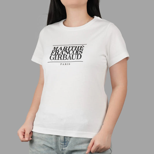 Marithe Francois Girbaud Classic Logo White Tee Women