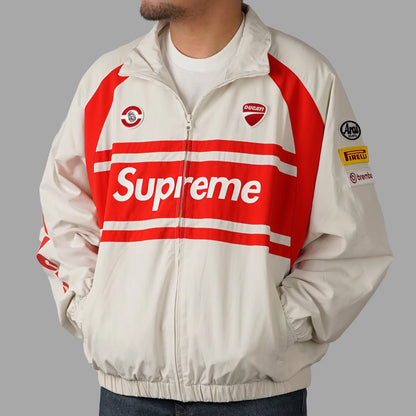 Supreme Ducati Track Jacket Light Grey