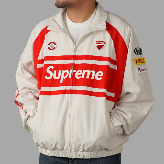 Supreme Ducati Track Jacket Light Grey