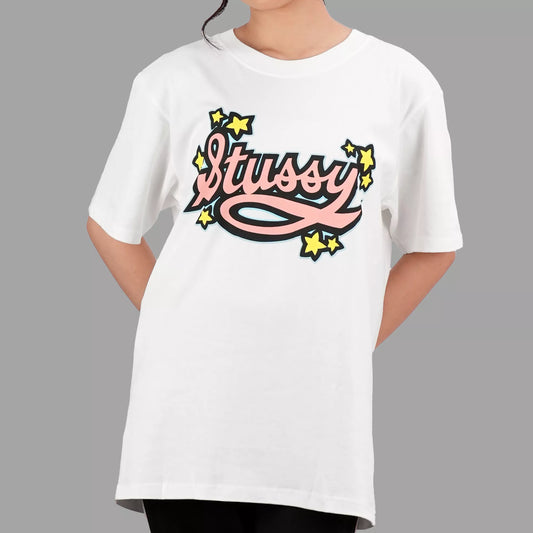 Stussy Star Script White Tee