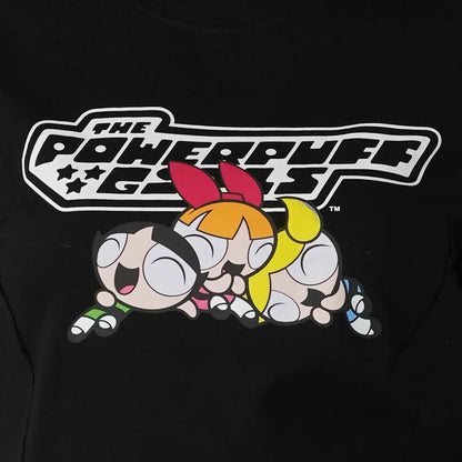 ADLV Powerpuff Girl Logo Crop Black Tee