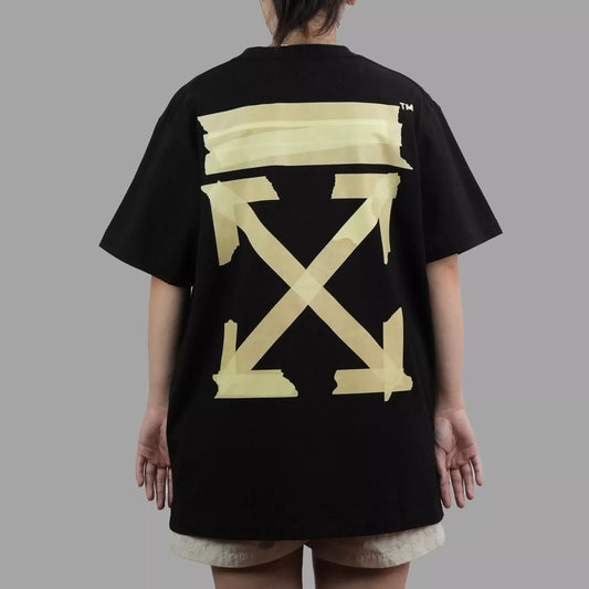 Off White Tape Arrow Beige Black Tee