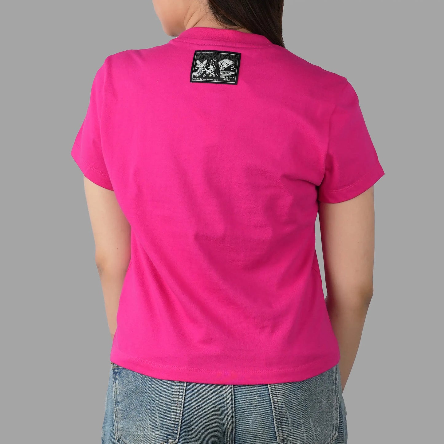 ADLV Powerpuff Girl Logo Crop Pink Tee