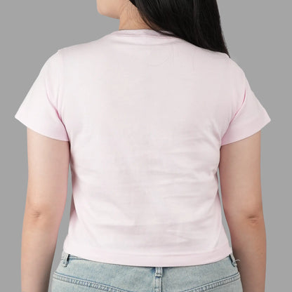 Marithe Francois Girbaud Classic Logo Crop Light Pink Tee