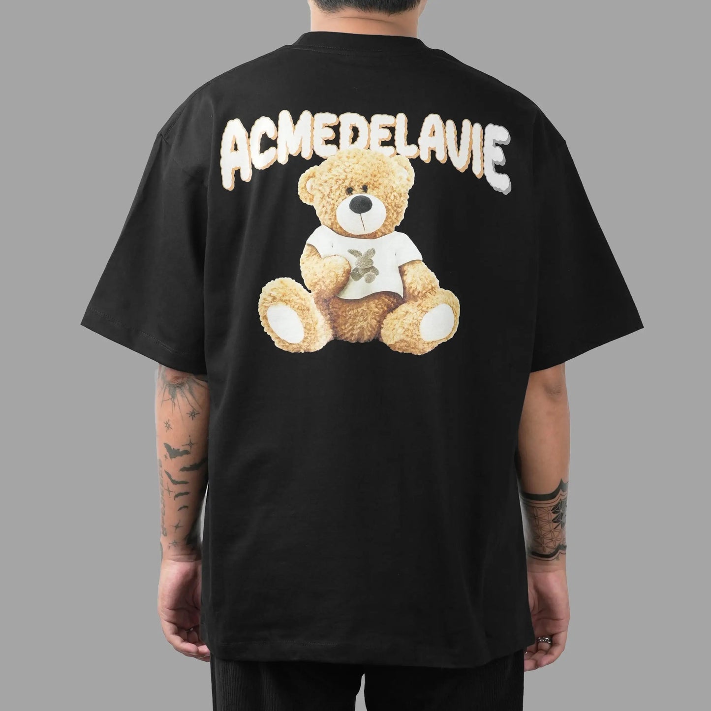 ADLV RABBIT BEAR BACK LOGO BLACK TEE