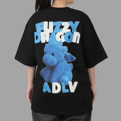 ADLV FUZZY FONT DRAGON BLACK TEE