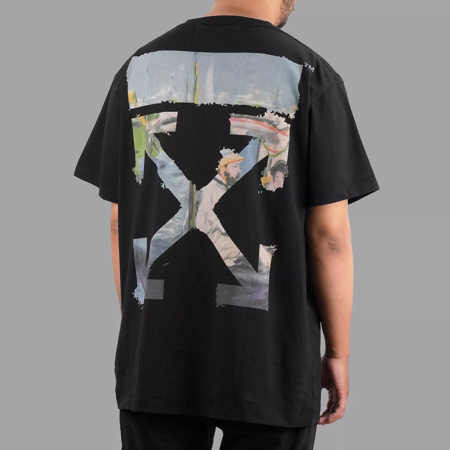 OFF WHITE COLORED ARROW MULTICOLOR BLACK TEE