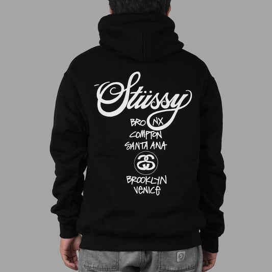 Stussy World Tour Black Hoodie