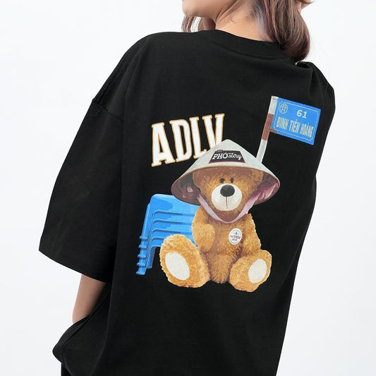 ADLV x Pho Story Road Sign Bear Black Tee